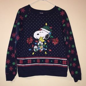 Snoopy Christmas sweater navy blue size M
